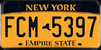 NY license plate FCM5397