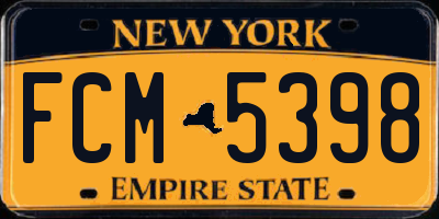 NY license plate FCM5398