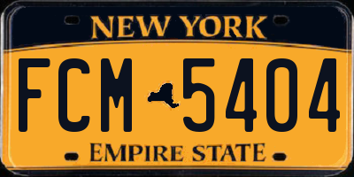 NY license plate FCM5404