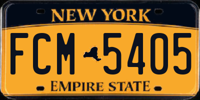 NY license plate FCM5405