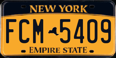 NY license plate FCM5409