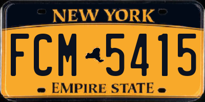 NY license plate FCM5415