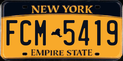 NY license plate FCM5419