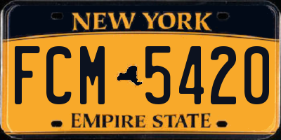 NY license plate FCM5420