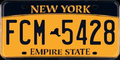 NY license plate FCM5428