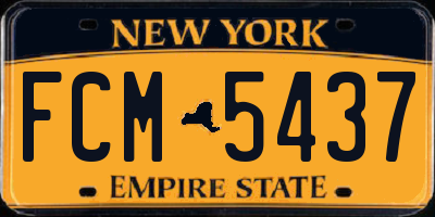 NY license plate FCM5437