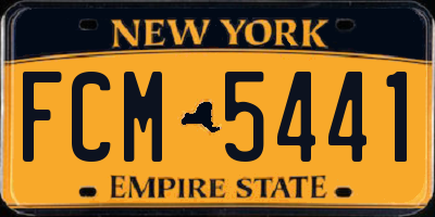 NY license plate FCM5441