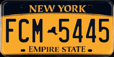 NY license plate FCM5445