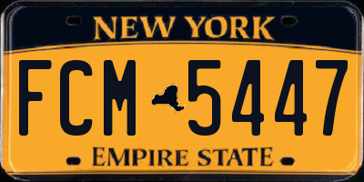 NY license plate FCM5447