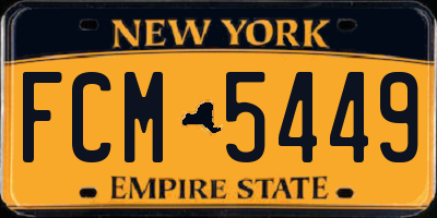 NY license plate FCM5449
