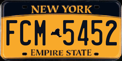 NY license plate FCM5452