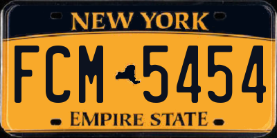 NY license plate FCM5454