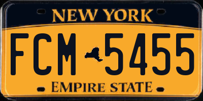 NY license plate FCM5455