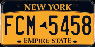 NY license plate FCM5458