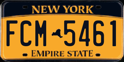 NY license plate FCM5461
