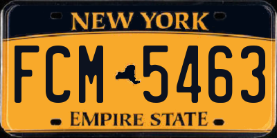 NY license plate FCM5463