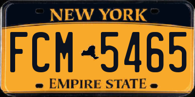 NY license plate FCM5465
