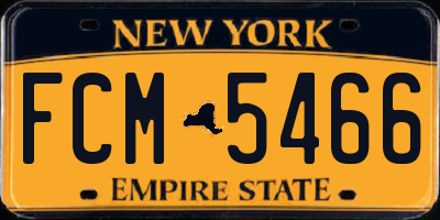NY license plate FCM5466