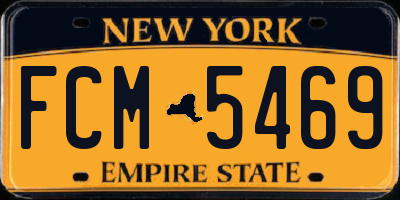 NY license plate FCM5469