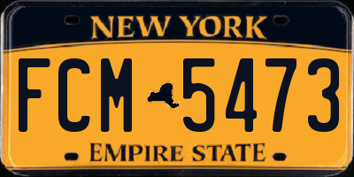 NY license plate FCM5473
