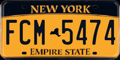 NY license plate FCM5474