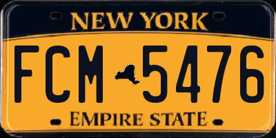 NY license plate FCM5476