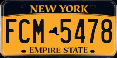 NY license plate FCM5478