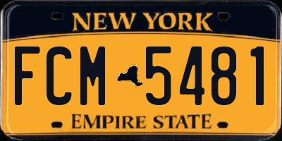 NY license plate FCM5481