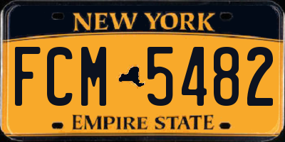 NY license plate FCM5482