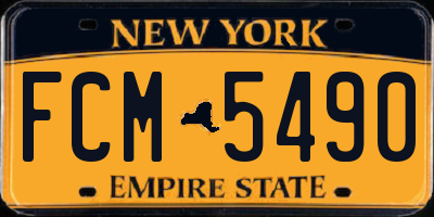 NY license plate FCM5490