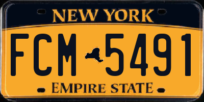 NY license plate FCM5491