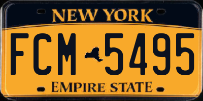 NY license plate FCM5495