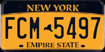 NY license plate FCM5497