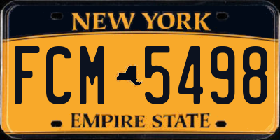 NY license plate FCM5498