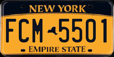 NY license plate FCM5501