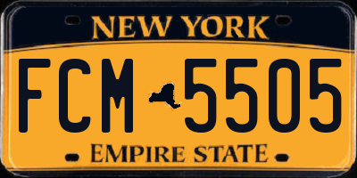 NY license plate FCM5505