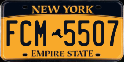 NY license plate FCM5507