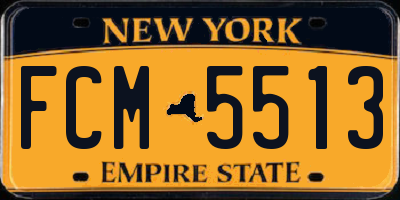 NY license plate FCM5513