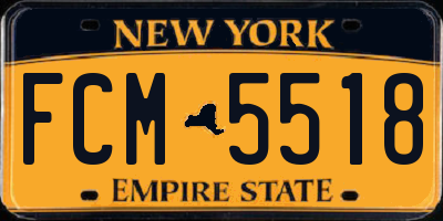 NY license plate FCM5518