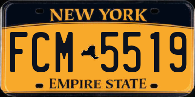 NY license plate FCM5519