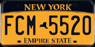 NY license plate FCM5520