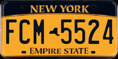 NY license plate FCM5524