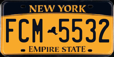 NY license plate FCM5532