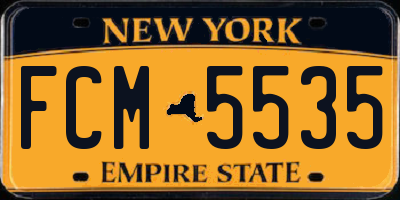 NY license plate FCM5535