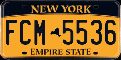 NY license plate FCM5536