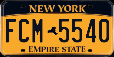 NY license plate FCM5540