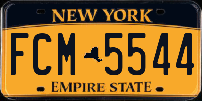 NY license plate FCM5544