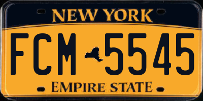 NY license plate FCM5545