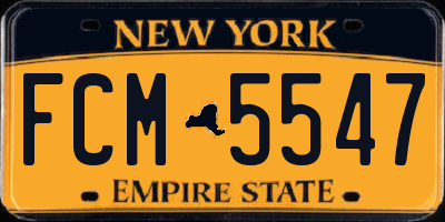 NY license plate FCM5547