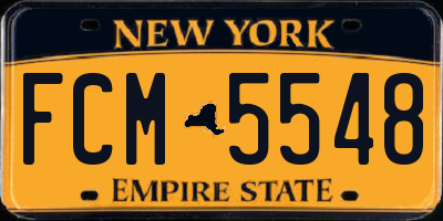 NY license plate FCM5548